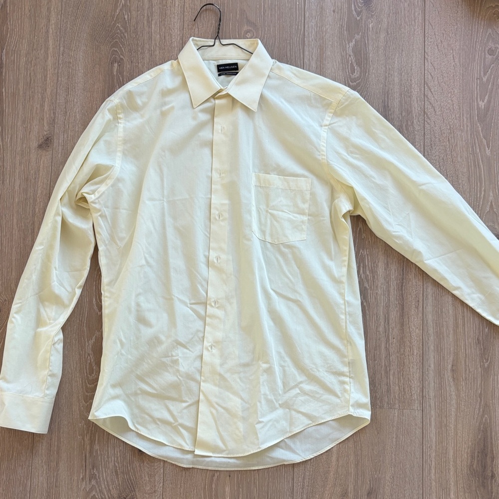 Van Heusen Yellow Dress Shirt Long Sleeve